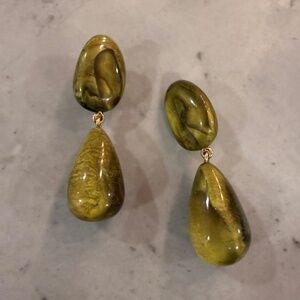 Green Clip On Earrings